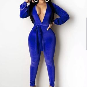 New sexy jumpsuit romper pantsuit deep v